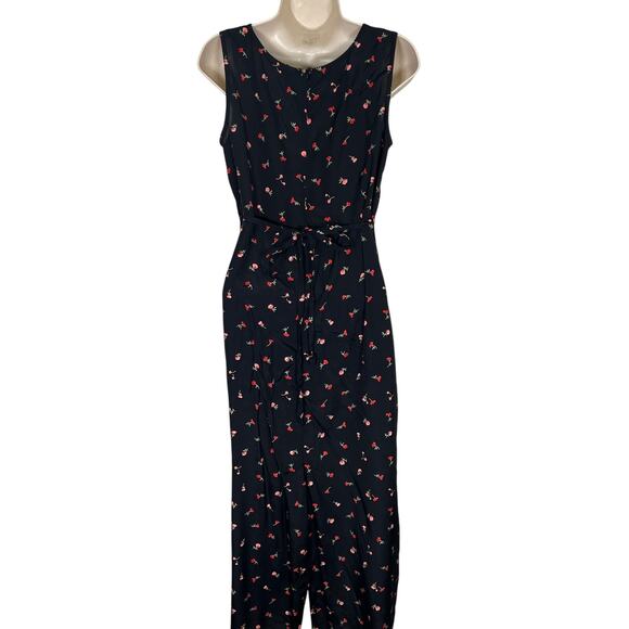 Y2K Gap Maxi Floral Tie Maxi Black Dress Size 8 - Picture 3 of 8